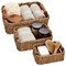 Juvale Three Nesting Wicker Baskets - 11 x 8 x 3.5 in, 9.5 x 7 x 3 in, 7.5 x 6 x 2.5 in, Brown, Set of 3 - Storage Basket Set & Bathroom Storage